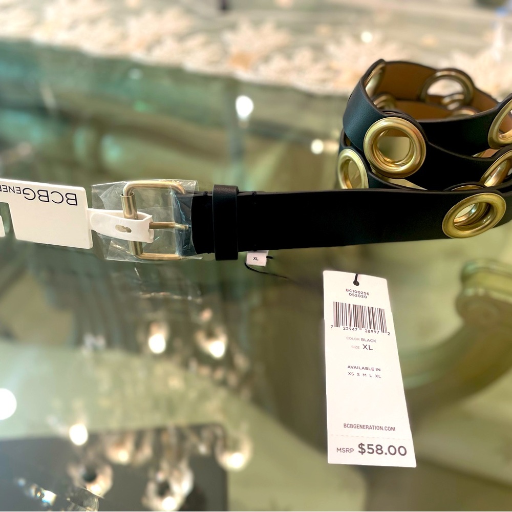 Black BCBG LEATHER BELT